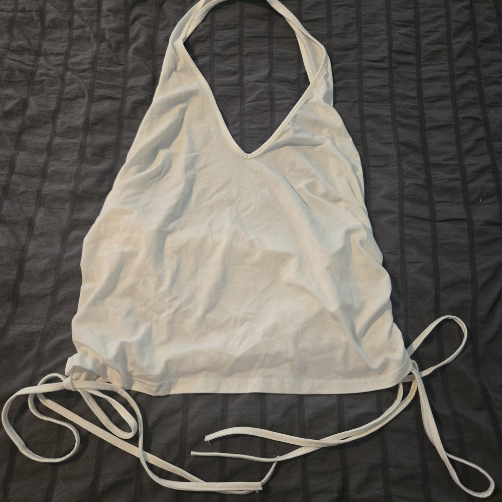 SHEIN White Halter Crop Top